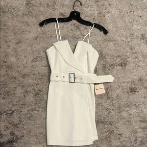 Superdown White Sheath Mini Dress Spaghetti Strap